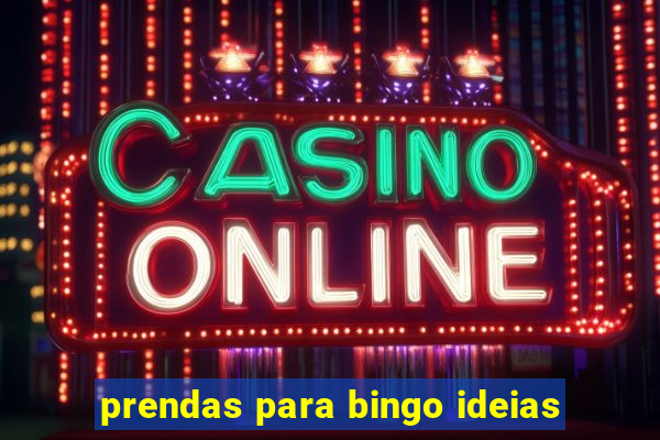 prendas para bingo ideias